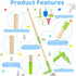 Set: 5-Piece Theefun Kids Garden Tool Safe Toddler Size Hoe, Rake, Shovel, Leaf Rake, Broom Kids Gardening Tools