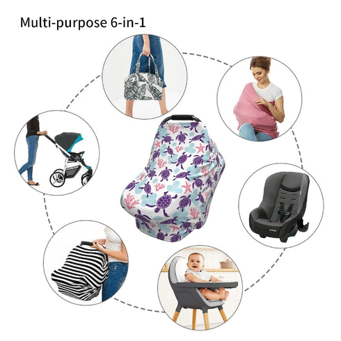 Sanghing Sea Turtle Ocean Coastal Baby Stuff Car Seat Cover,Nursing Cover for Mom Breathable Stroller Cover Multi-Use