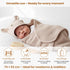 Set 3-Piece Set Baby Gift for Newborns with Organic Cotton Hooded Towel in Bunny Design, Natural Bristle Baby Hairbrush