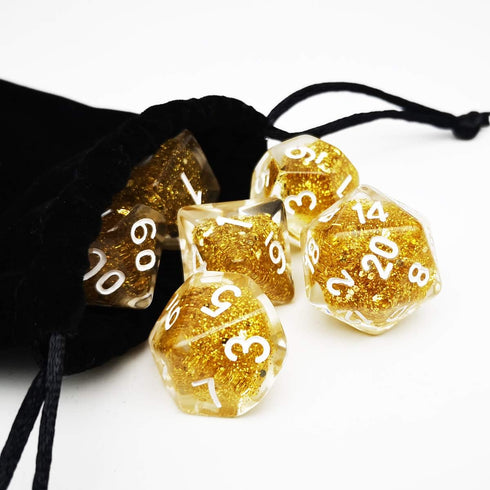 Haxtec Glitter DND Dice Set, 7PCS Polyhedral D D Dice for Roleplaying Games, Compatible with Dungeons and Dragons