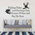 Country Deer Wall Decals - 35x57cm Quotes Fishing Poles and Hunting GEA Stickers for Kid's Room Decor