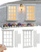 iLAND 1/12 Scale Accessories of Dollhouse Windows 2pcs White Solid Wood DIY