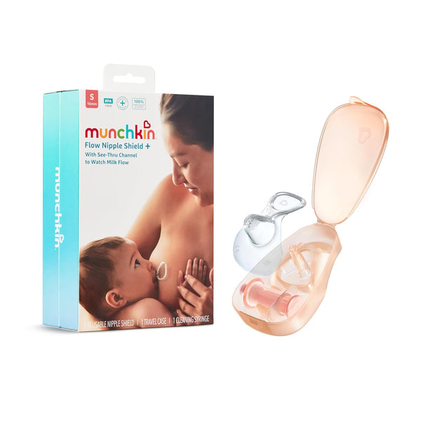 Munchkin Flow Breastmilk and Latch Monitor, Nipple Shield for Newborn with See-Thru