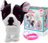 3+ YH YUHUNG Walking French Bulldog Toy with Leash, Black & White Frenchie Puppy Robot, Electronic Barking & Wagging