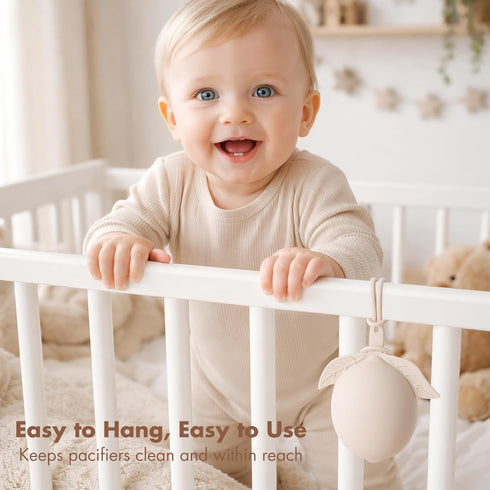 3 Pack-Ivory+Sage+Blush Silicone Pacifier Holder Case Binky Holder Silicone Pacifier Case for Boys Girls Portable Paci