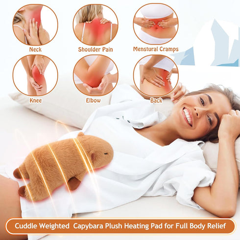 1.8lb Pad-14'' Capybara Microwavable Heating Cuddly Capybara Heating Pads for Cramps &Period Pain Relief