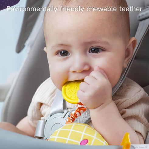 OR OR TU Baby Toys for 3 6 9 12 Months, Hanging Fruit Rattles, Infant Newborn Stroller Mobile Toys, Plush Wind Chime