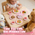 Set 3-6, 15-Piece Set Floral Tea Party for Little Girls Ages Pretend Play Kitchen Toys with Teapot, Cups, Plates