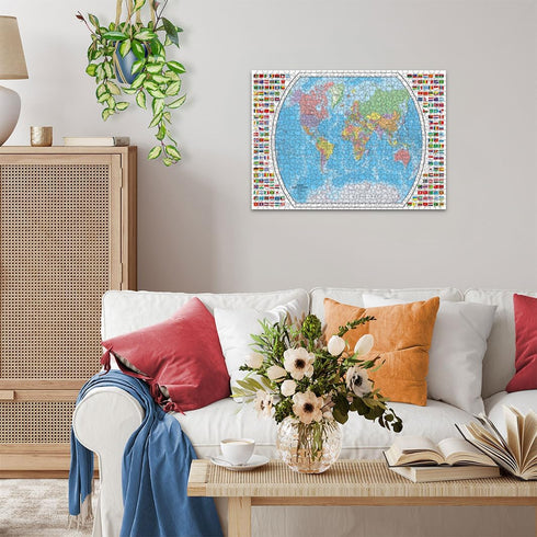 1000 12000664 Ravensburger Political World Map Piece Jigsaw Puzzle for Adults - - Handcrafted Tooling, Made in Germany