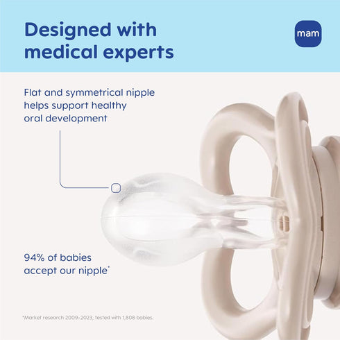 16+ 4 Count, MAM Air Pacifier for Babies Months, Extra Air Flow for Sensitive Skin, Developed with Medical Experts
