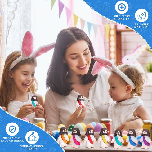 Barydat 200 Pack Mini Jesus Figurines, Tiny Jesus Toys for Thanksgiving Day Sunday School Baptism Gifts