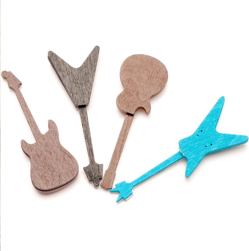 4 Pcs Miniature Guitar, Miniature Bass Model 1:12 for Mini Music Room Home Decoration