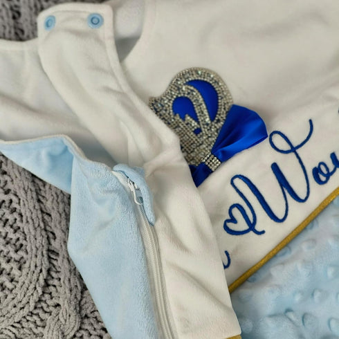 0-12 Bella's Giftshop Soft Minky Fleece Baby Sleep Sack with Diamante Crown and Bow, Month Baby Sleeping Bag Wearable