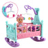 deAO 12” Baby Doll Play Set, 21 PCS with Crib, Mobile, High Chair, Feeding Accessories for Girls Kids
