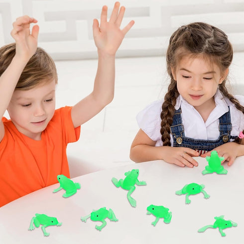 ONEST 40 Pieces Mini Frog Figurines Playset, Hand Painted Tiny Frogs, Realistic Rubber Figures for Kids Adults