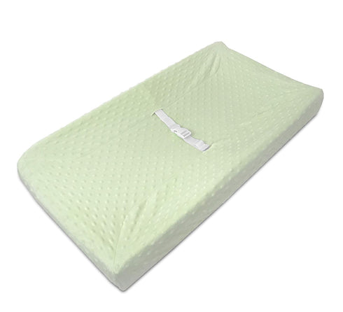 TL Care Heavenly Soft Minky Dot Fitted Contoured Changing Pad Cover, Celery Puff, for Boys & Girls