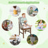 Svkipibe Booster Seat for Kitchen Chair, Toddler Booster Seat for Dining Table with Backrest & Safety Buckles, Non-Slip