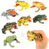 8pcs JOKFEICE Realistic Soft Frog Toys - Large Floating Squeaking Tree Frog Figurines for Science Projects, Educational