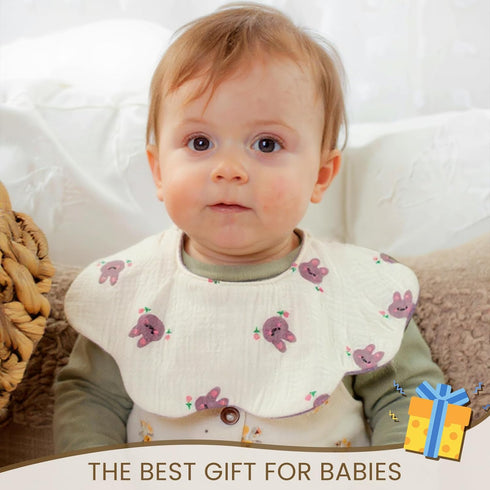 Muslin Cotton Baby Bibs - Teething & Drooling, Unisex Design
