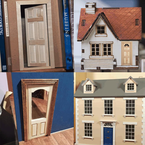 UZPDWK Decoration-1: 12 Dollhouse Windows, Wooden Miniature Dollhouse Furniture Window Frame for Dolls Houses Scale