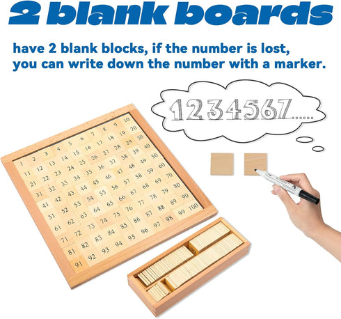 3+ Counting 1-100 13.7" 13.7 0.4" Montessori Toys for Year Old Hundred Board, Consecutive Numbers for Learning