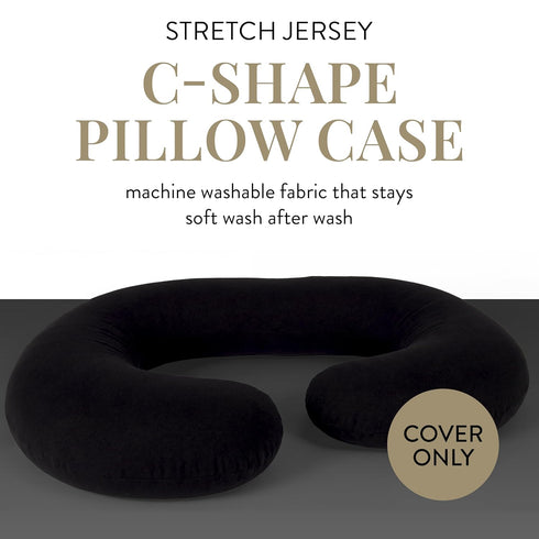 100% 60 25 Betty Dain Stretch Jersey Pregnancy/Maternity Pillowcase C-Shape Compatible, Pillowcase Replacement, Cotton