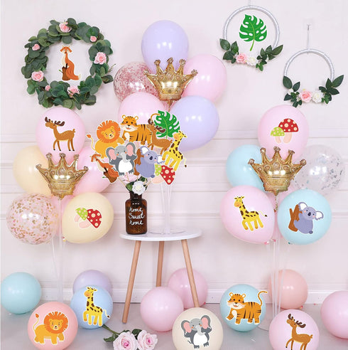 HOWAF 27 Pieces Jungle Animal Themed Party Decorations - Adorable Animal Cutouts, Paper Cutouts for Birthday Party