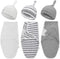 3 Pack Preemie Swaddle Blanket with Hat Set, Baby Receiving Blanket Swaddle Wrap for Newborn Preemies