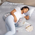 Momcozy Memory Foam Portable Pregnancy Pillow W Shaped Maternity Great Support for Side Sleepers, Adjustable Travel