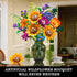 Set 912PCS 18 12+ CUBIMANA Wild Flowers Bouquet Building with Lights - Wildflower Botanicals Collection Building Blocks