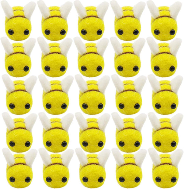 TIHOOD 20PCS Wool Felt Bee Craft Balls, Baby Shower Craft Supplies, Gender Reveal Party, DIY Craft Decoration