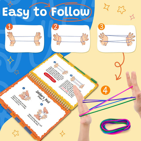 8 9 10 11 12 6-12 Kasfalci String Game Book Kit - Gifts for Year Old Girl - Classic Finger String Figures Toy - Travel
