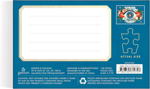 Galison Seek Magic Every Day 128 Piece Matchbox Puzzle – Cosmic Art of EurekartStudio, Giftable Foil Stamped Box