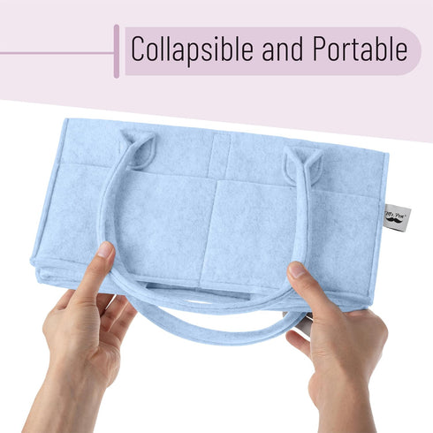 Sky Bliss Baby Diaper Caddy - Stylish Nursery Storage & Car Organizer