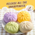 YAGUAN 4 PCS Big Glitter Dumpling,Dumpling Squishy, Rainbow Dumplings, Cute Anxiety Relief Fidget, Soft Squeeze