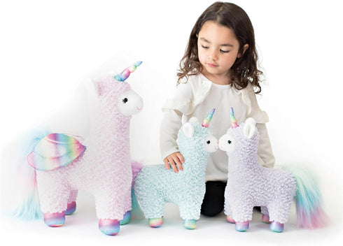 GUND Cotton Candy Llamacorn Plush Toy, Unicorn Stuffed Animal for Ages 1 and Up, Blue/Rainbow, 11”
