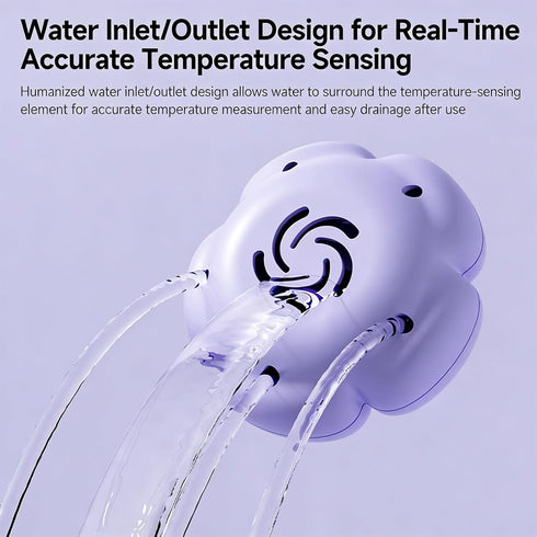 Tkidplw Babies Bath Thermometer with LED Display, Cartoon Flower Shaped Newborn Water Temp Thermometer, Tub Temperature