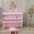 1:12 Dollhouse Grand Piano Model with Stool Scale Miniature Musical Instrument Desk Ornaments Gift Wooden Elegant Mini