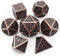 Haxtec Antique Copper Metal DND Dice Set - 7 Polyhedral Dice Compatible with Dungeons and Dragons