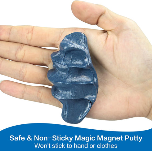 Magnetic Slime Putty, Soft Magic Slime Hand Therapy Fidget Game, Stress Relief Educational Toy (Blue)