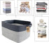 COMFY-HOMI Cotton Rope Woven Basket with Handles, Organizing Bins for Toys, Books, Cloth Storage, Light Grey