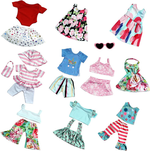 20 18 inch 18 inch 10 Sets ReeRaa pcs Clothing for Dolls Doll Clothes and Accessories for American Girl Doll Clothes