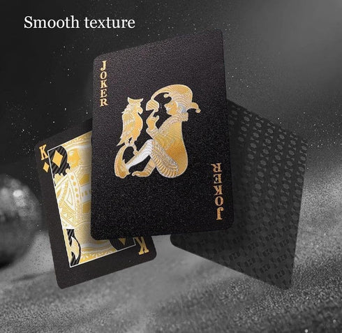 QkonkgnS Diamond Black Waterproof Playing Cards - HD Plastic Deck of Poker Cards, Professional Quality, Elegant Design