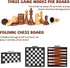 3 1 Set Backgammon Set, 15" Set, in Magnetic Chess & Checkers Board Game Wooden Folding Chess Board, Tournament
