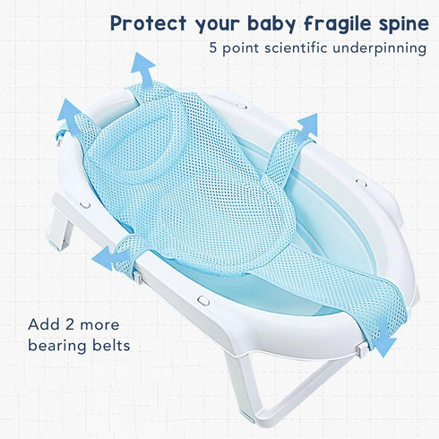 Universal Baby Bath Seat Support Slip Proof Detachable Net Bathtub Sling Shower Mesh for Newborns and Infants - Sturdy