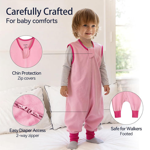 WarmWrap 2t-3t 100% 0.5 24-36 3 Pack 2-Way Toddler Sleep Sack with Feet Cotton Tog Months Baby Sleep Sack with Legs
