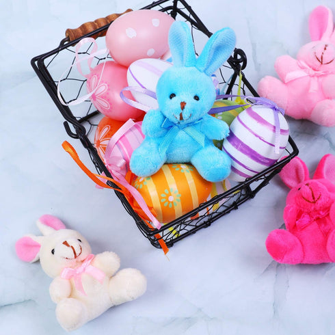 Elcoho 18 Pack Easter Plush Bunnies, Stuffed Bunny Toys for Easter Baskets, Plush Bunny Animals