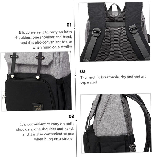 Mummy Travel Bag Double Shoulder Bag Oxford Cloth Large Capacity Diapers Storage