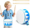 Kids Drum Set,8" Wooden Drum Toys with Adjustable Strap and 2 Drumsticks,Sensory