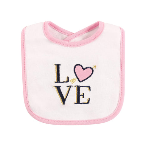 Hudson Baby Unisex Cotton Bibs, Love Design, One Size